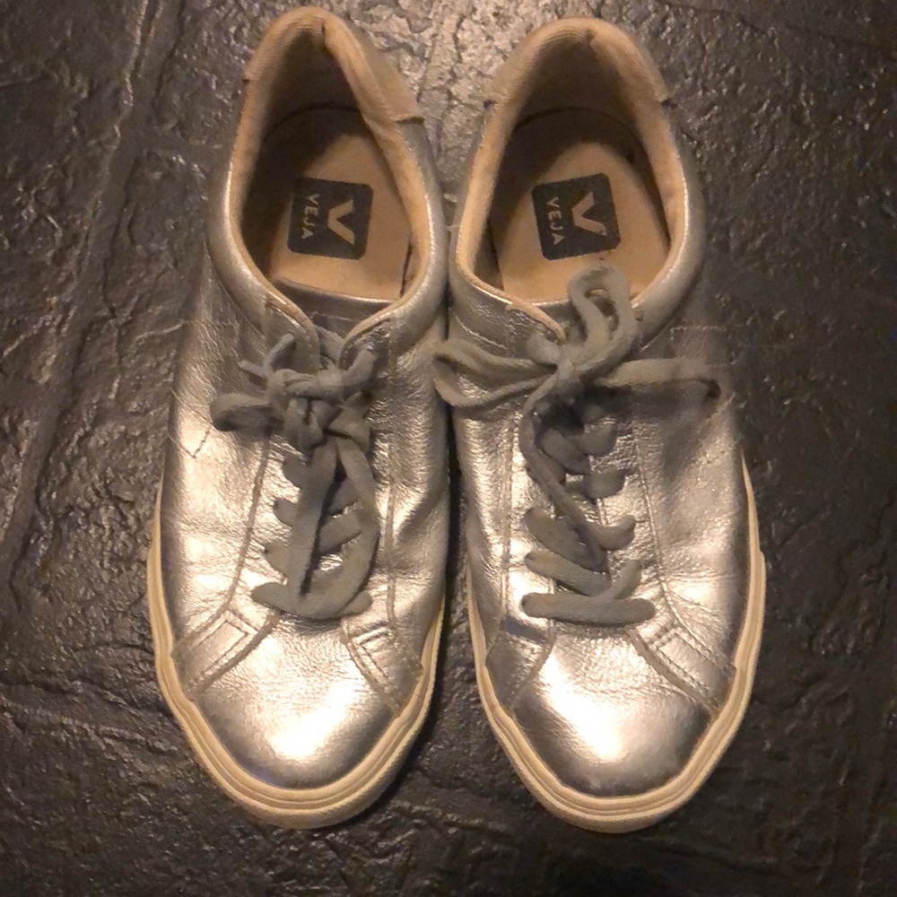 Silver sneakers